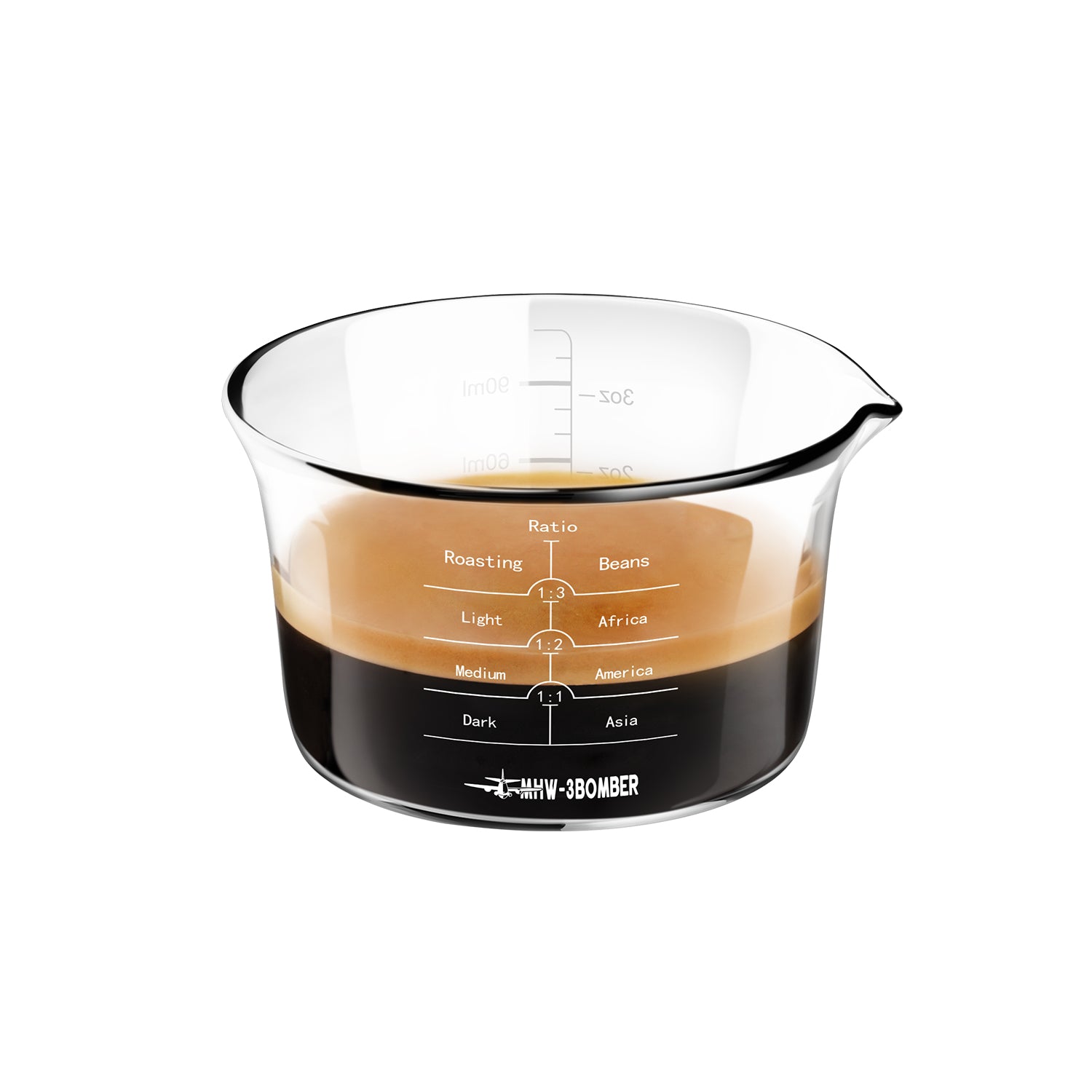 MHW-3BOMBER Glasmessbecher Transparent 120ml