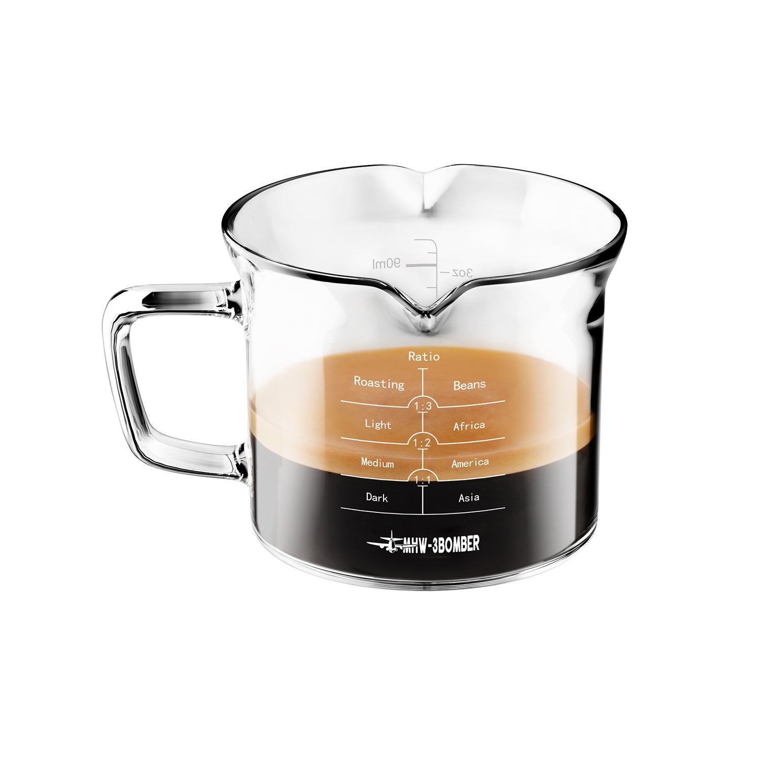 MHW-3BOMBER Glass Measuring Cup Transparent 120ml