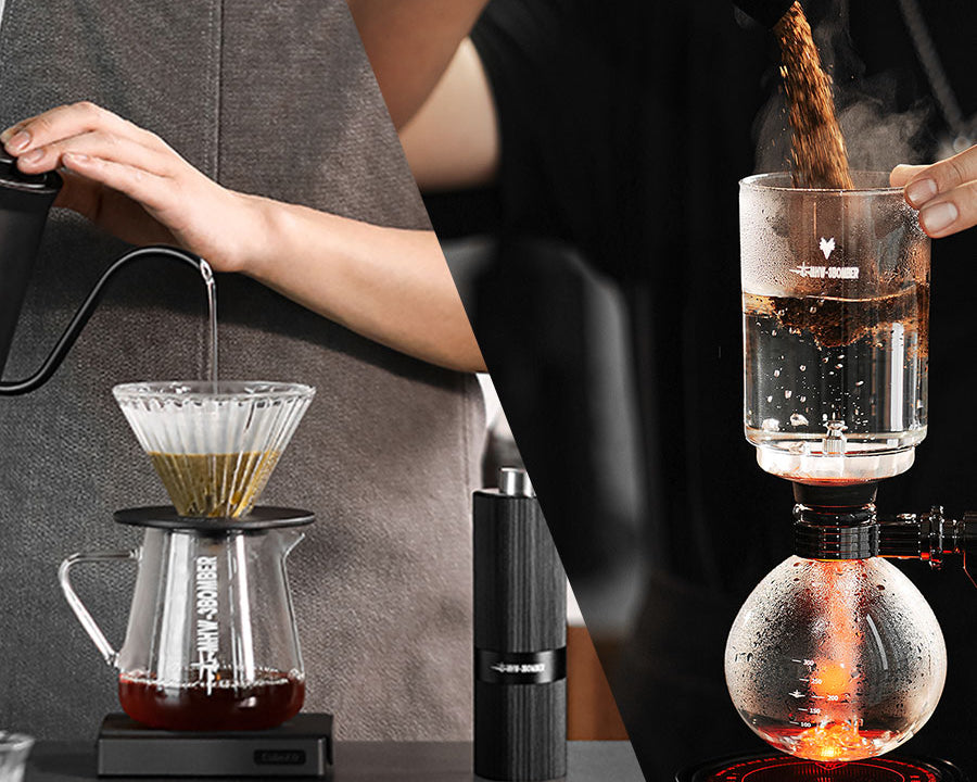 What is the difference between pour-over coffee and siphon coffee?