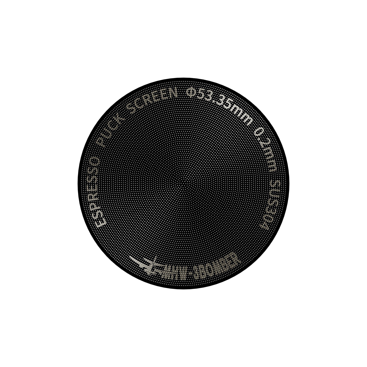 Écran MHW-3BOMBER Espresso Puck plaqué titane noir 51/53,35/58,5 mm