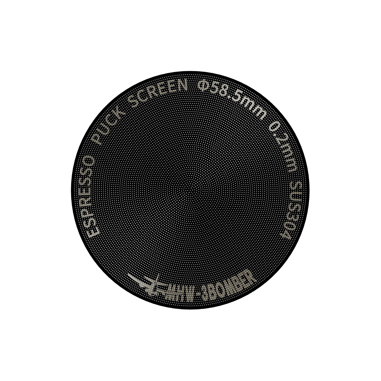 Écran MHW-3BOMBER Espresso Puck plaqué titane noir 51/53,35/58,5 mm