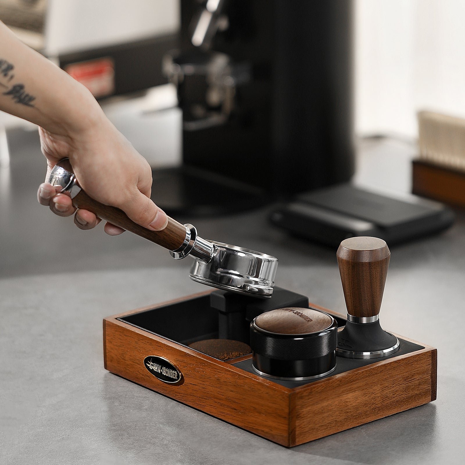 MHW-3BOMBER - Tamper de café espresso de 58 mm con tres muelle, tamper MHW-3BOMBER - Tamper de café espresso de 58 mm con tres muelle, tamper
