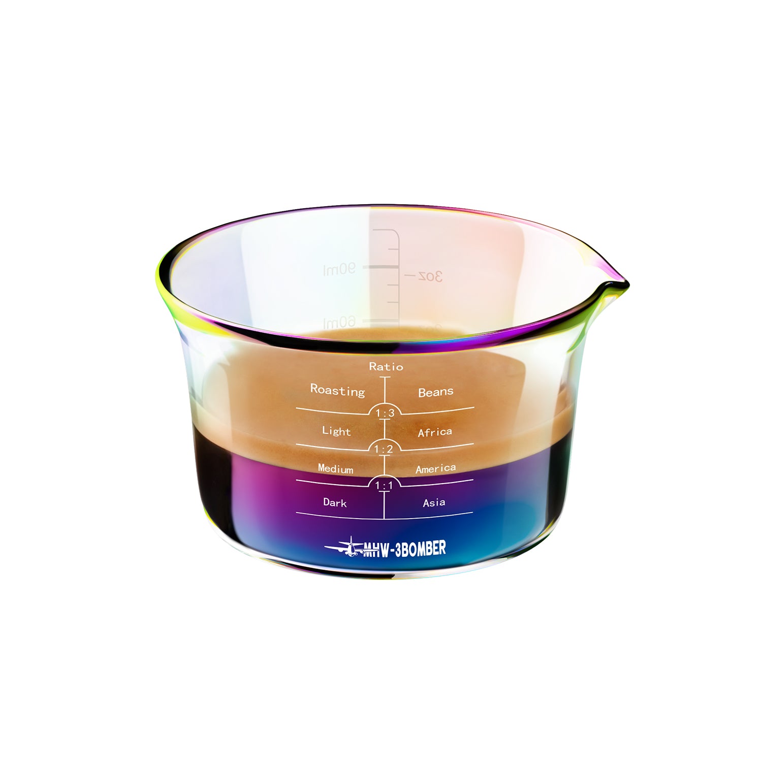 MHW-3BOMBER Glass Measuring Cup Aurora 120ml