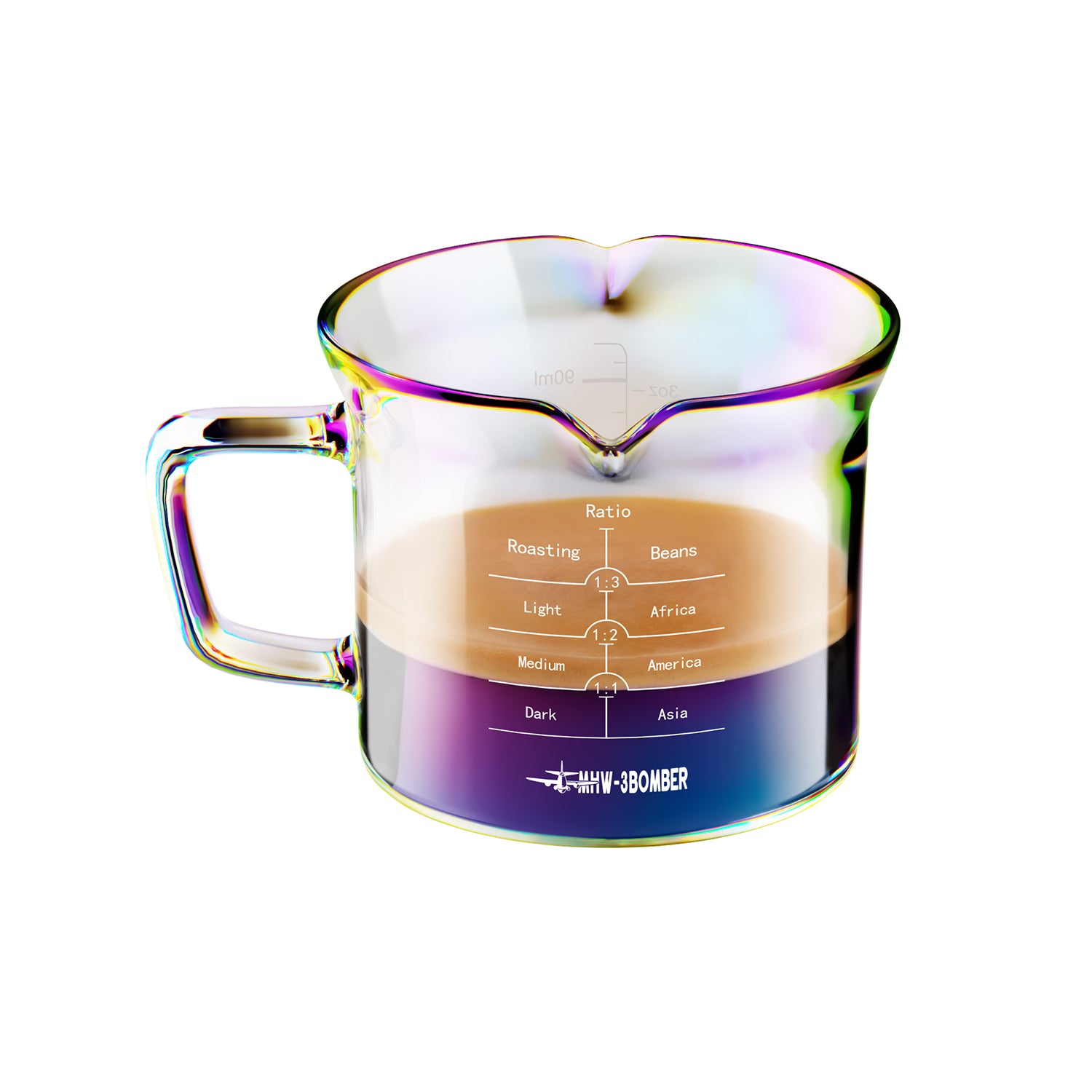 MHW-3BOMBER Glass Measuring Cup Aurora 120ml