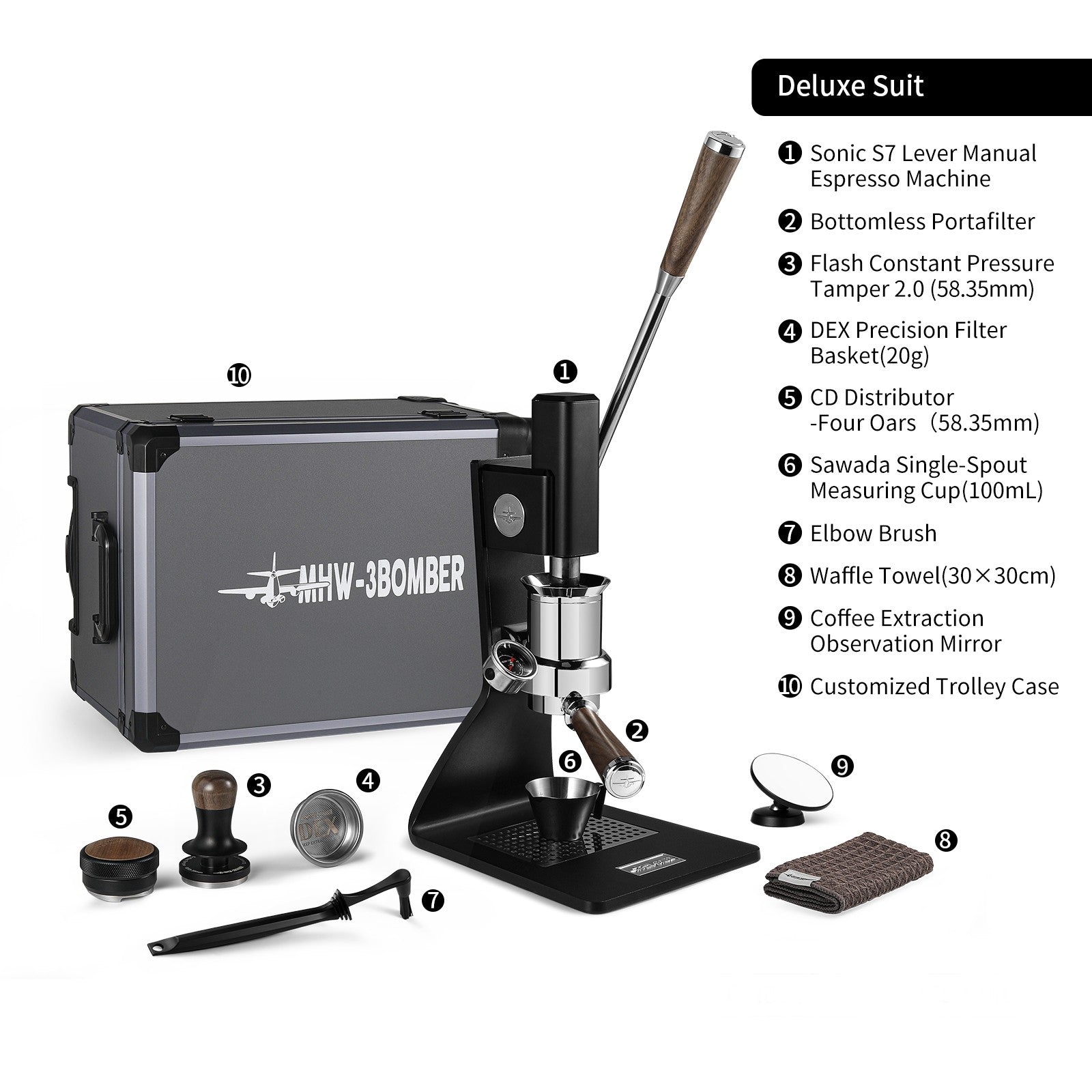 Cafetera espresso manual de palanca MHW-3BOMBER Sonic S7